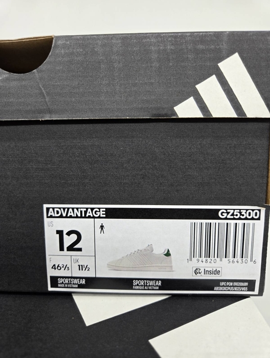 adidas Men\'s Advantage GZ5300 Cloud White Green Tennis Shoes Size 12 New main image 4